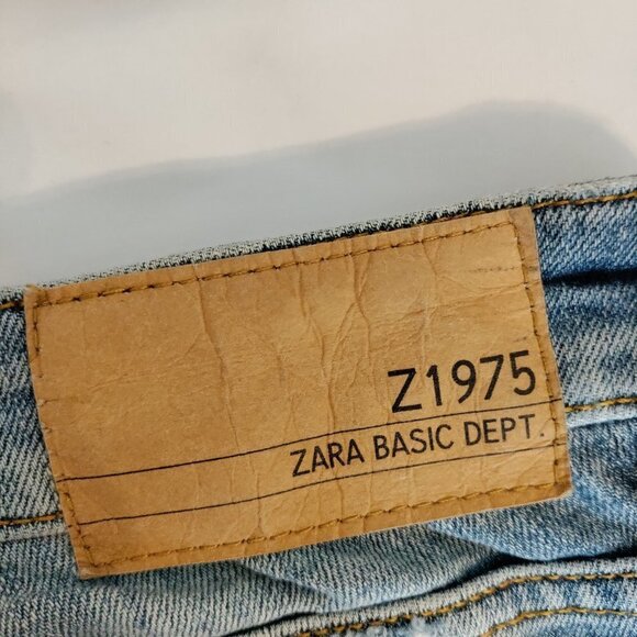 Zara Basic Z1975 Mid-Rise Raw Hem Denim Skinny Ankle Jeans Size 4 Women Blue - Picture 11 of 12